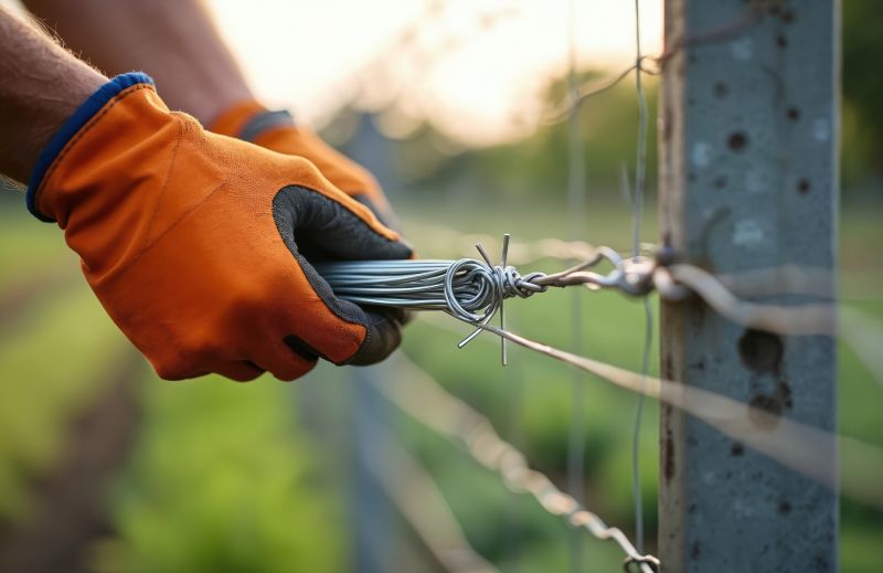 Barbed Wire Fence Installation